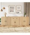 vidaXL Sideboards 3 pcs Sonoma Oak Engineered Wood