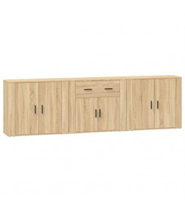 vidaXL Sideboards 3 pcs Sonoma Oak Engineered Wood