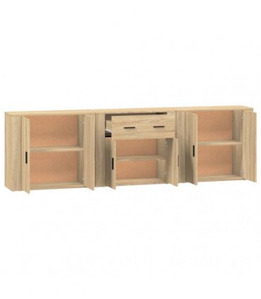 vidaXL Sideboards 3 pcs Sonoma Oak Engineered Wood