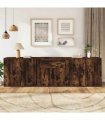 vidaXL Sideboards 3 pcs Smoked Oak Engineered Wood