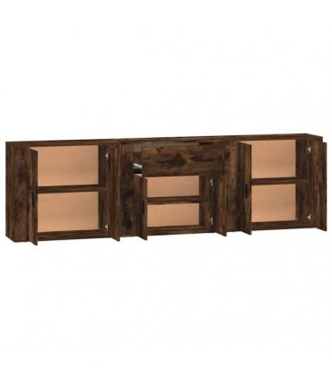 vidaXL Sideboards 3 pcs Smoked Oak Engineered Wood