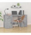 vidaXL Desk with Cabinet Concrete Grey Engineered Wood