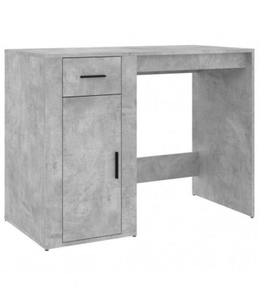 vidaXL Desk with Cabinet Concrete Grey Engineered Wood