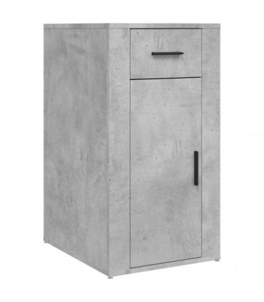 vidaXL Desk with Cabinet Concrete Grey Engineered Wood