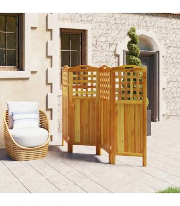 vidaXL 4-Panel Room Divider 162x2x115 cm Solid Wood Acacia