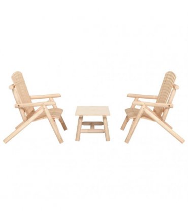 vidaXL 3 Piece Garden Lounge Set Solid Wood Spruce