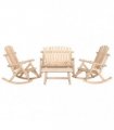 vidaXL 4 Piece Garden Lounge Set Solid Wood Spruce