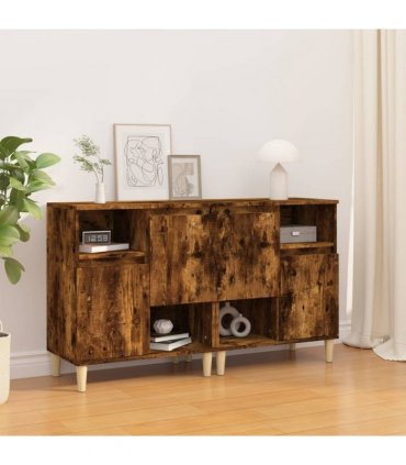 vidaXL Sideboards 2 pcs Smoked Oak 60x35x70 cm Engineered Wood