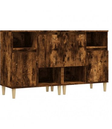 vidaXL Sideboards 2 pcs Smoked Oak 60x35x70 cm Engineered Wood
