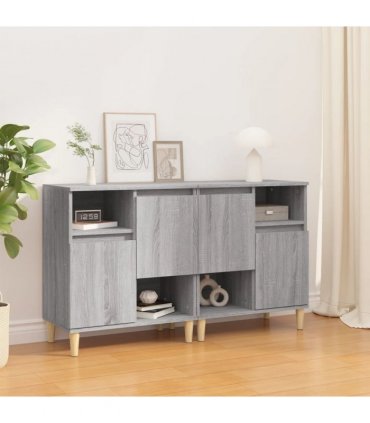 vidaXL Sideboards 2 pcs Grey Sonoma 60x35x70 cm Engineered Wood
