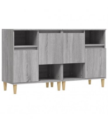 vidaXL Sideboards 2 pcs Grey Sonoma 60x35x70 cm Engineered Wood