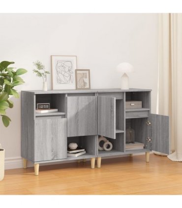 vidaXL Sideboards 2 pcs Grey Sonoma 60x35x70 cm Engineered Wood