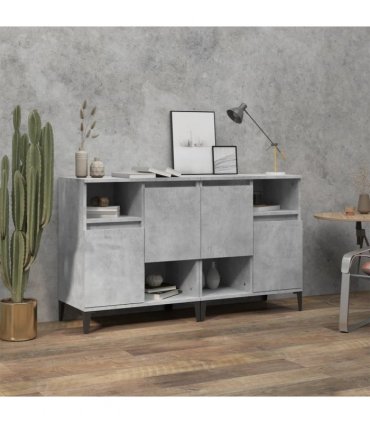 vidaXL Sideboards 2 pcs Concrete Grey 60x35x70 cm Engineered Wood
