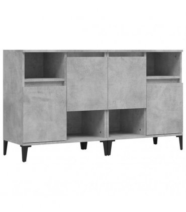 vidaXL Sideboards 2 pcs Concrete Grey 60x35x70 cm Engineered Wood