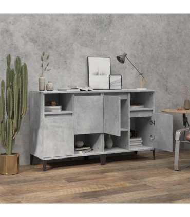 vidaXL Sideboards 2 pcs Concrete Grey 60x35x70 cm Engineered Wood