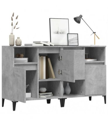 vidaXL Sideboards 2 pcs Concrete Grey 60x35x70 cm Engineered Wood