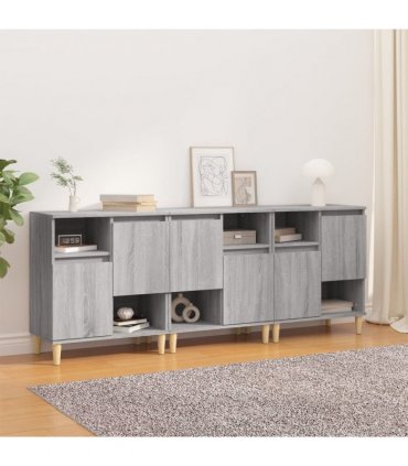vidaXL Sideboards 3 pcs Grey Sonoma 60x35x70 cm Engineered Wood