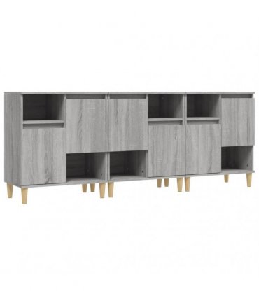 vidaXL Sideboards 3 pcs Grey Sonoma 60x35x70 cm Engineered Wood