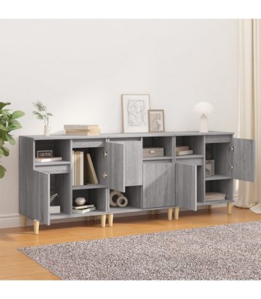 vidaXL Sideboards 3 pcs Grey Sonoma 60x35x70 cm Engineered Wood
