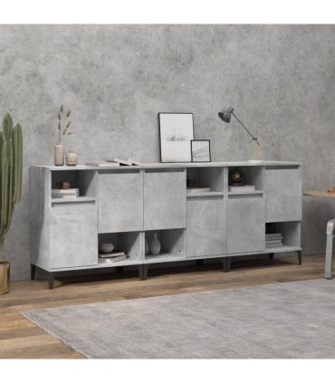 vidaXL Sideboards 3 pcs Concrete Grey 60x35x70 cm Engineered Wood