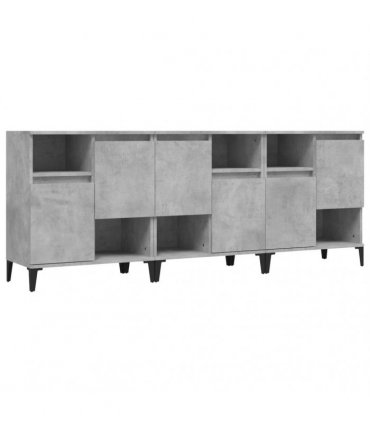vidaXL Sideboards 3 pcs Concrete Grey 60x35x70 cm Engineered Wood