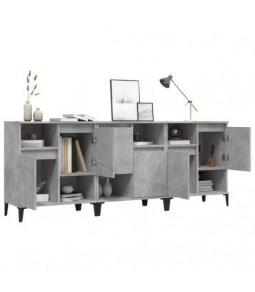 vidaXL Sideboards 3 pcs Concrete Grey 60x35x70 cm Engineered Wood