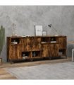 vidaXL Sideboards 3 pcs Smoked Oak 60x35x70 cm Engineered Wood