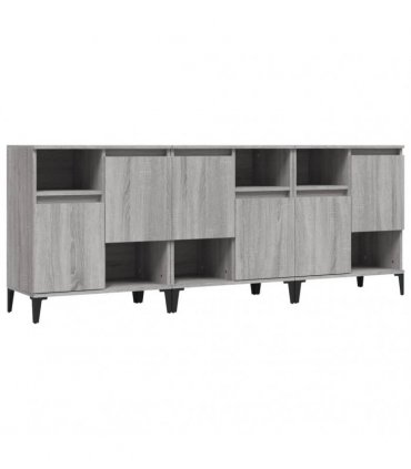 vidaXL Sideboards 3 pcs Grey Sonoma 60x35x70 cm Engineered Wood