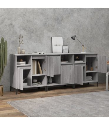 vidaXL Sideboards 3 pcs Grey Sonoma 60x35x70 cm Engineered Wood