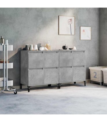 vidaXL Sideboards 2 pcs Concrete Grey 60x35x70 cm Engineered Wood
