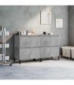 vidaXL Sideboards 2 pcs Concrete Grey 60x35x70 cm Engineered Wood