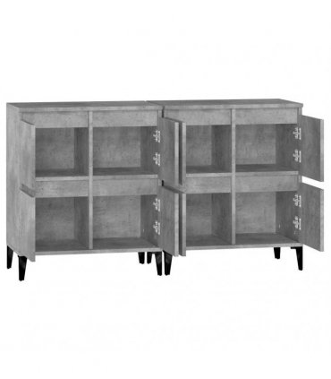vidaXL Sideboards 2 pcs Concrete Grey 60x35x70 cm Engineered Wood