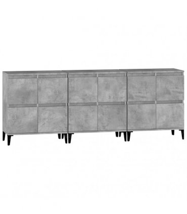 vidaXL Sideboards 3 pcs Concrete Grey 60x35x70 cm Engineered Wood