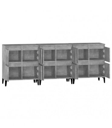 vidaXL Sideboards 3 pcs Concrete Grey 60x35x70 cm Engineered Wood