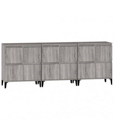 vidaXL Sideboards 3 pcs Grey Sonoma 60x35x70 cm Engineered Wood