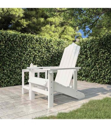 vidaXL Garden Adirondack Chair HDPE White