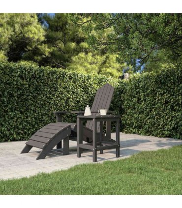 vidaXL Garden Adirondack Table Anthracite 38x38x46 cm HDPE