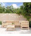 vidaXL 6 Piece Garden Lounge Set Solid Wood Pine