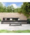 vidaXL 4 Piece Garden Lounge Set Grey Solid Wood Pine
