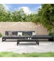 vidaXL 4 Piece Garden Lounge Set Black Solid Wood Pine