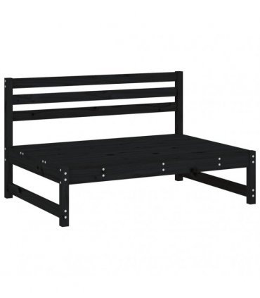 vidaXL 4 Piece Garden Lounge Set Black Solid Wood Pine