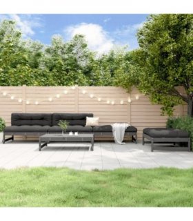 vidaXL 5 Piece Garden Lounge Set Grey Solid Wood Pine