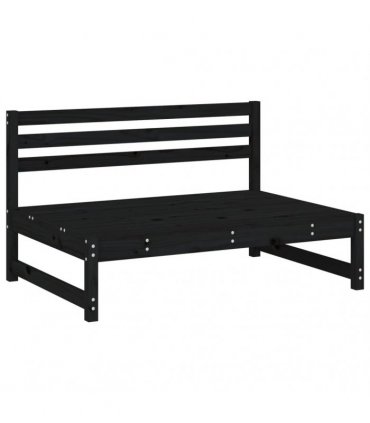 vidaXL 5 Piece Garden Lounge Set Black Solid Wood Pine