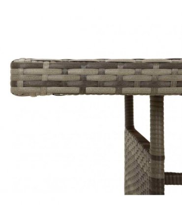 vidaXL Garden Table Grey 160x70x72 cm Poly Rattan & Solid Acacia Wood