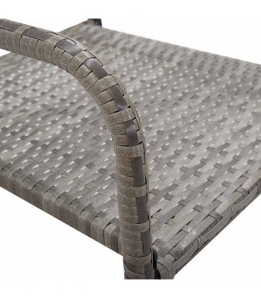 vidaXL Garden Dining Chairs 2 pcs Stackable Grey Poly Rattan