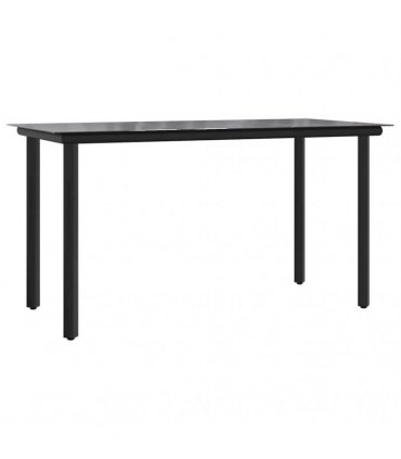 vidaXL 7 Piece Garden Dining Set Black Textilene and Steel