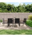 vidaXL Garden Chairs 6 pcs Black 55x61,5x90 cm Textilene and Steel