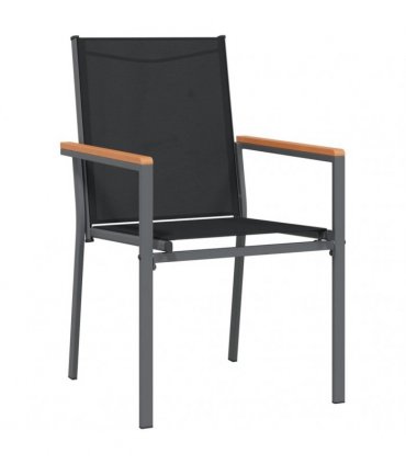 vidaXL Garden Chairs 6 pcs Black 55x61,5x90 cm Textilene and Steel