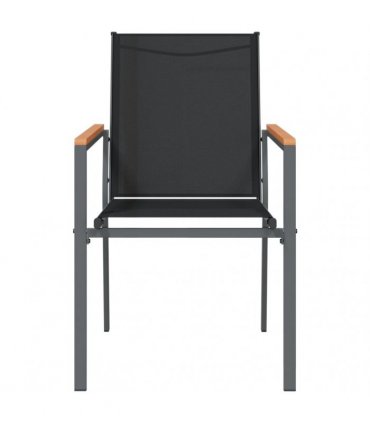 vidaXL Garden Chairs 6 pcs Black 55x61,5x90 cm Textilene and Steel