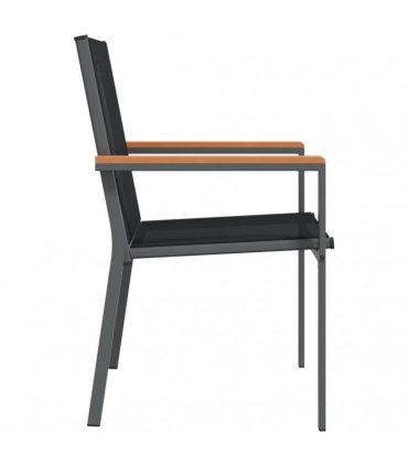 vidaXL Garden Chairs 6 pcs Black 55x61,5x90 cm Textilene and Steel